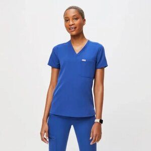 FIGS Limited Edition Winning Blue Color Catarina One-Pocket Scrub Top